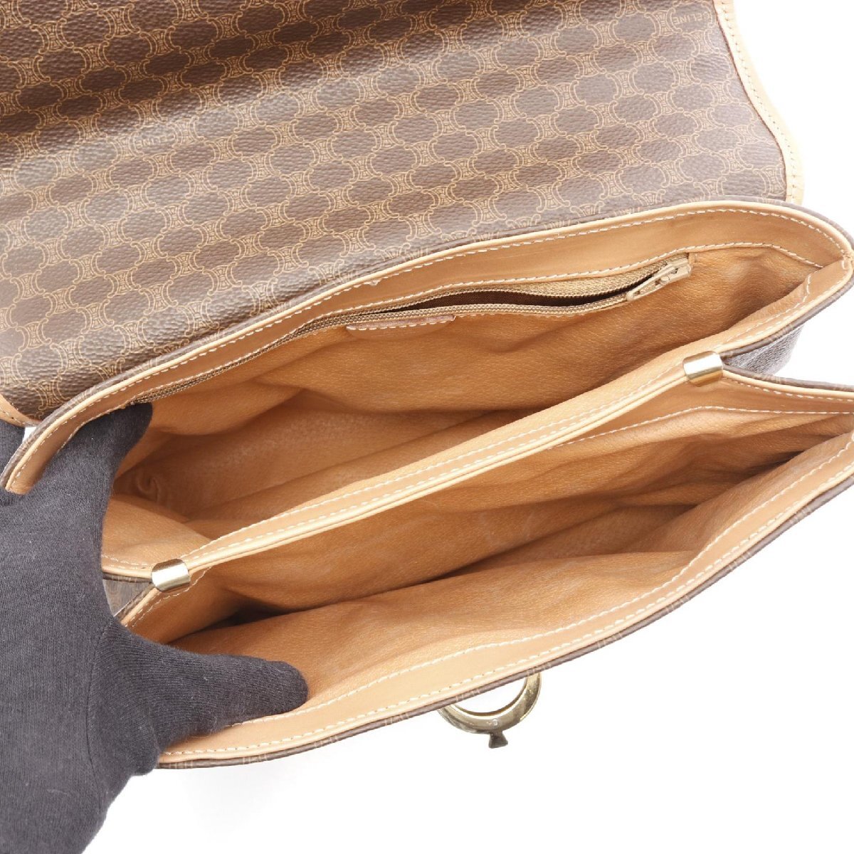 セリーヌ マカダム ブランドオフ CELINE PVCコーティングキャンバス ハンドバッグ コーティングキャンバス/レザ