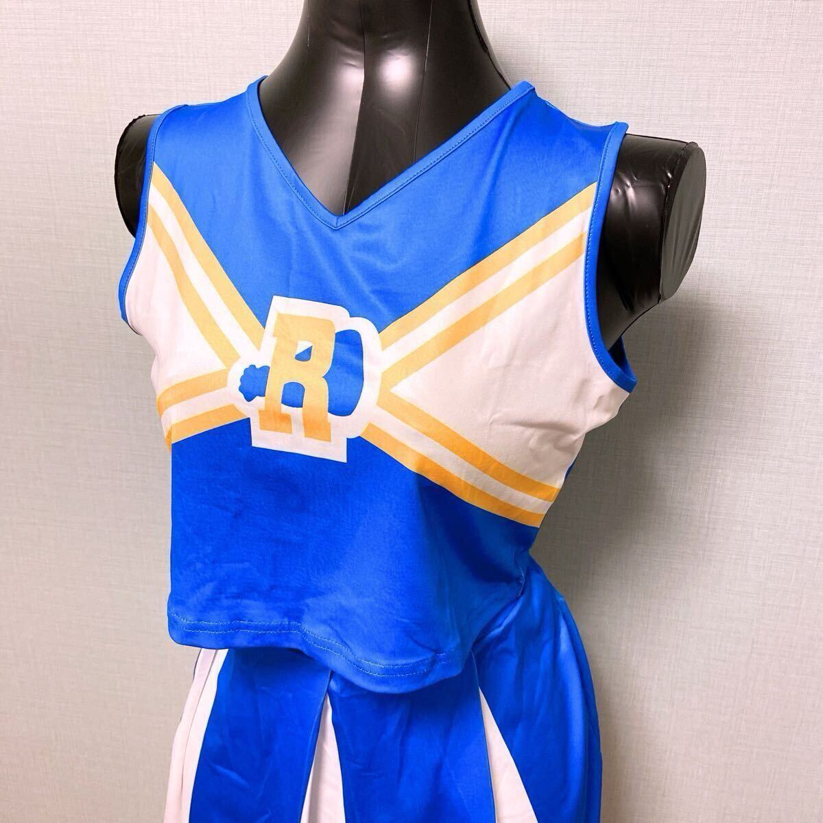  Cheer Dance форма L размер безрукавка глянец .... нейлон tops юбка верх и низ в комплекте 