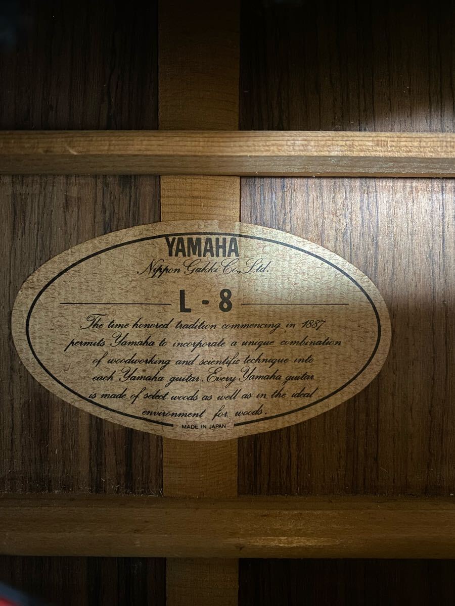 77 год производства? Yamaha YAMAHA L-8 предыдущий период все одиночный доска Sunrise S-2+piezo pick up система оригинал жесткий чехол приложен 