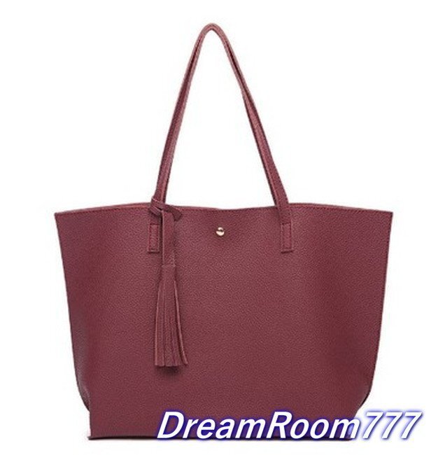 海外セレブ愛用 タッセル ウィメンズ トートバッグ ハンドバッグ【01ボルドー】ショルダー レディース BAG トートバッグ シンプル