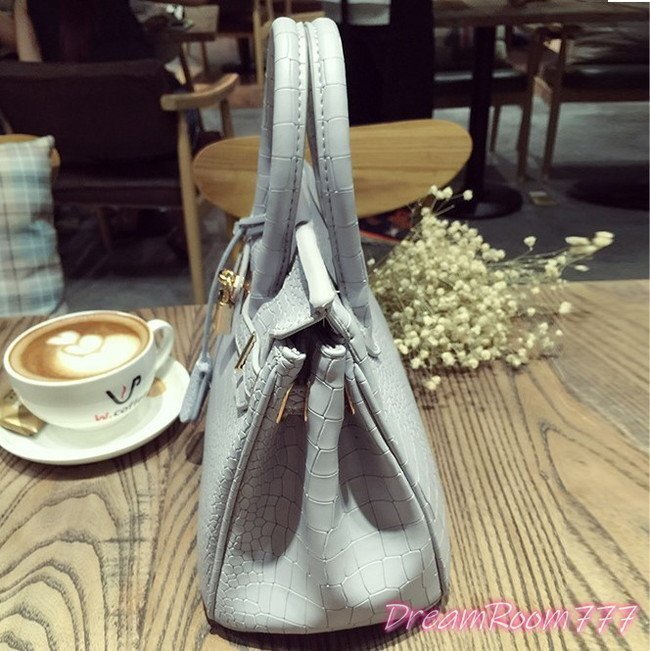 高品質(zhì)PU レザー クロコ型押し 2way ハンドバッグ ショルダー BAG【ブラックS 20cm】 K-103-1