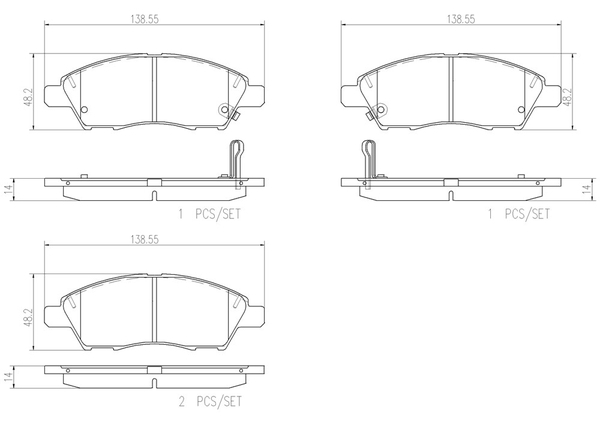 ブレンボ セラミックパッド フロント左右セット ブレーキパッド ノートニスモS E12改 P56 070N 工賃セット brembo CERAMIC PAD_画像4