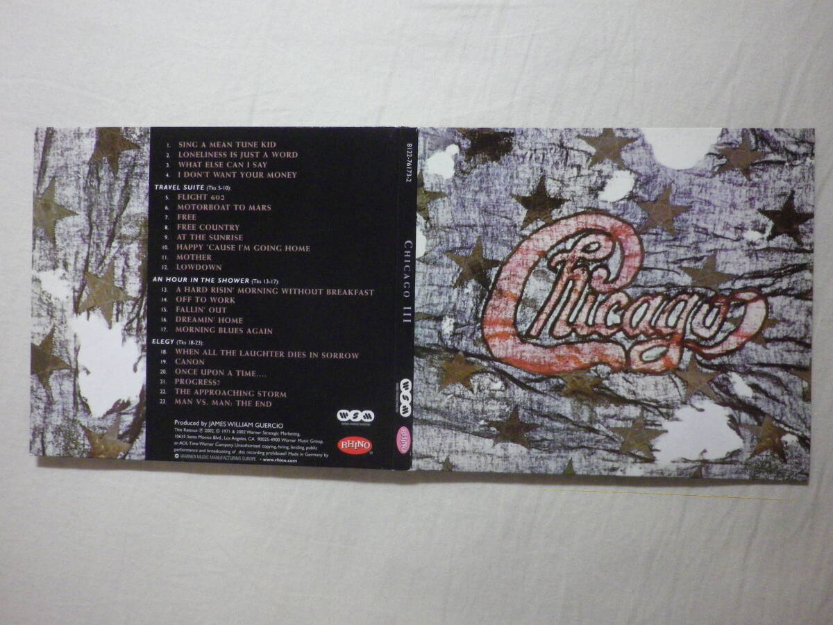 『Chicago/Chicago Ⅲ(1971)』(リマスター音源,2002年発売,WPCR-11353,國內(nèi)盤,歌詞対訳付,Digipak,Free,Lowdown,ブラス?ロック)