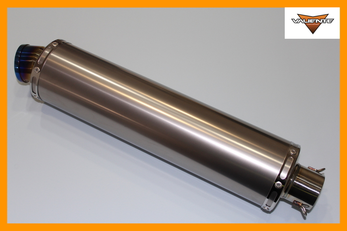 新品 即決！送料無料！Valiente 100Φ×400mm 差込 50.8Φ用 汎用サイレンサー バイクマフラー チタンソリッド バリエンテ v-301-ts13