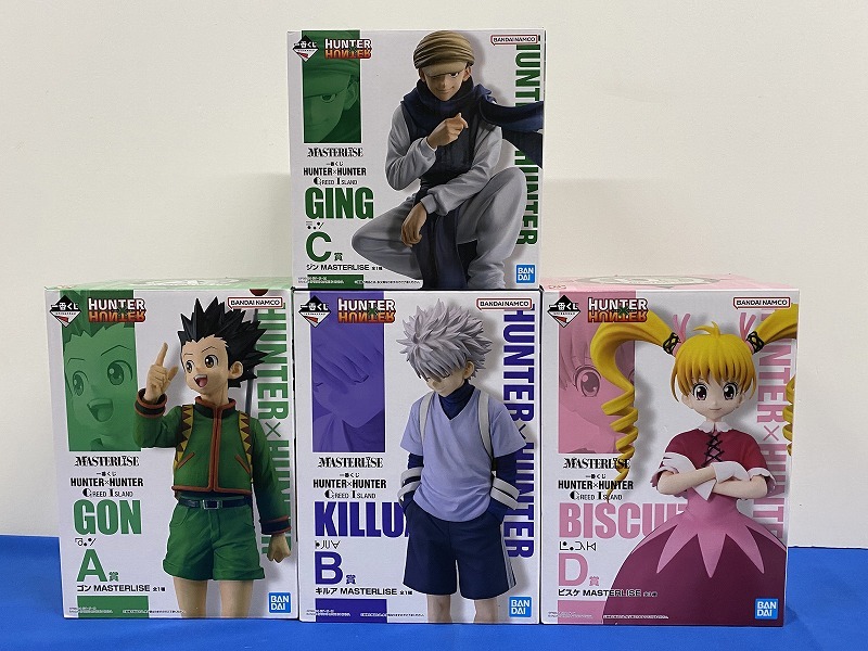 未開(kāi)封★一番くじ　HUNTER×HUNTER　フィギュア　4箱セット　ゴン　キルア　ジン　ビスケ　(0314)