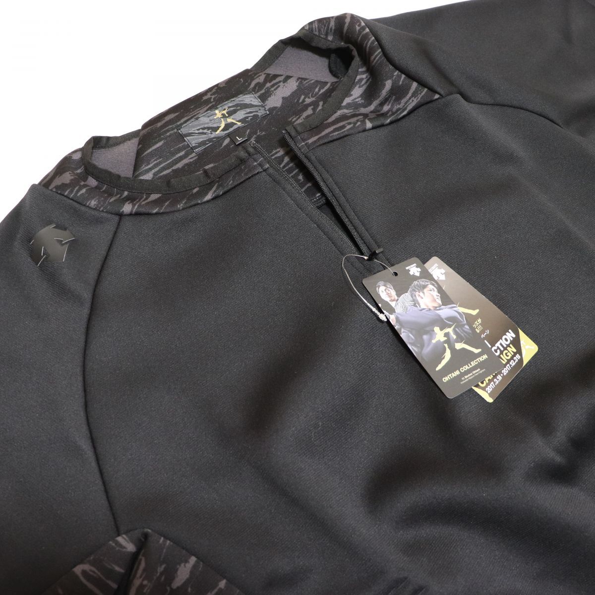 ★デサント DESCENTE 新品 メンズ 撥水 ストレッチ 大谷コレクション フリース 半袖 ジャケット 黒 Lサイズ [PJ397BLK1N-L]一 三 弐★QWER