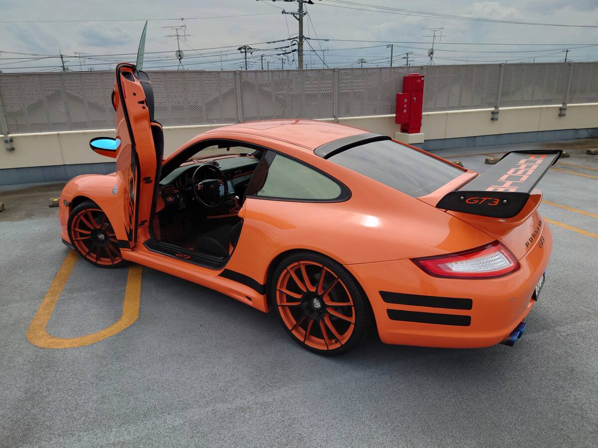 有名ショップにてエンジン載替済911（997） ガルウイング?フルエアロ?アラゴスタ車高調?可変マフラー?特注OZ?室內カーボン?車検有