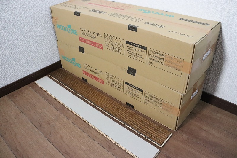 P4723【※送料無料】◆WOODONE/ウッドワン◆フローリング◆ピノアース　L-45◆1箱42枚入り+2箱セット◆無垢材◆床材◆DIY◆リフォーム