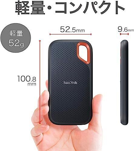 SanDisk SSD 外付け 1TB USB3 2Gen2 読出最大1050MB/秒 防滴防塵 SanDisk SSD 外付け 1TB USB3 2Gen2 読出最大1050MB/秒 防滴防塵