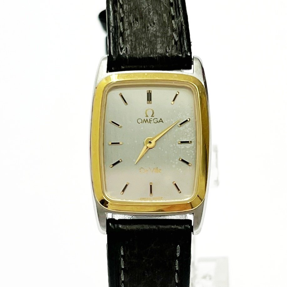 日本初の 1円スタート】【箱付き】OMEGA シルバー文字盤 SS デビル オメガ 時計