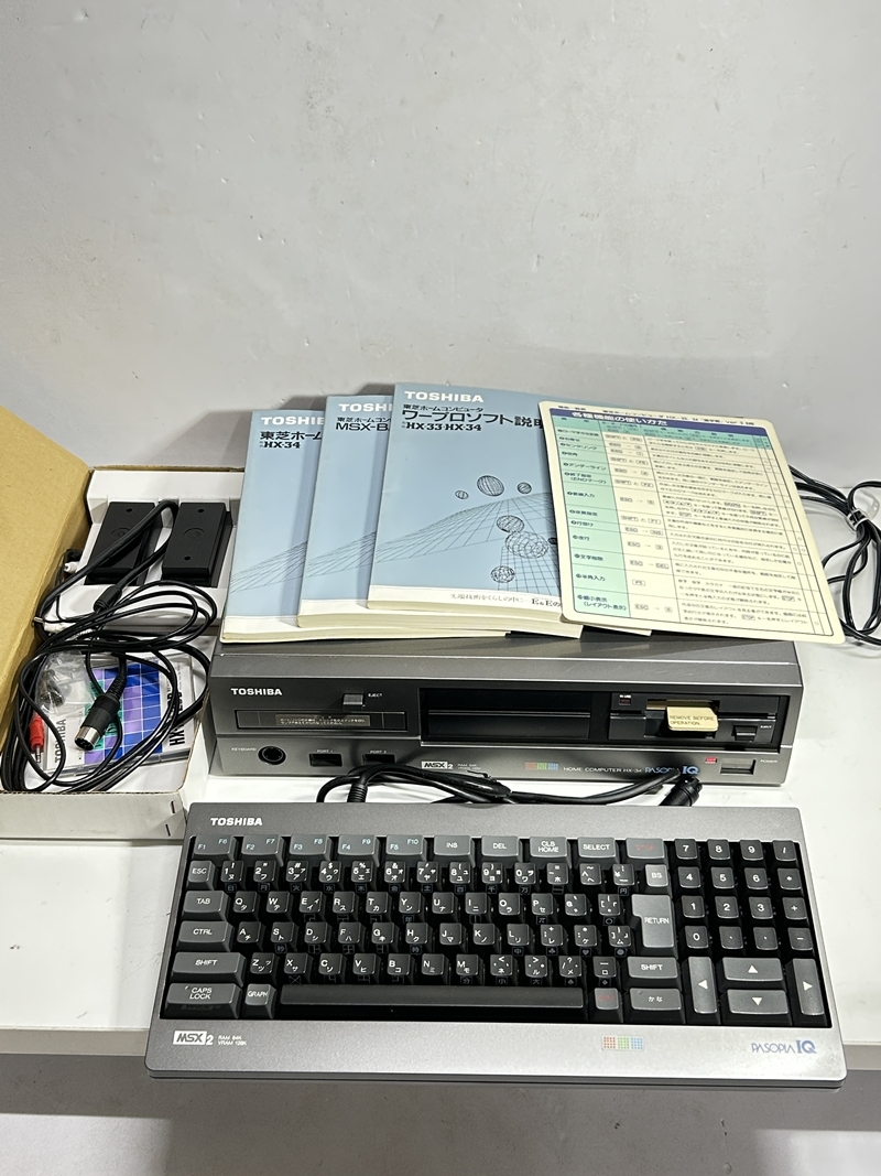 * редкий MSX2 TOSHIBA HOME COMPUTER HX-34 PASOPIA IQ Toshiba Home компьютер Paso Piaa клавиатура с коробкой retro Nr119