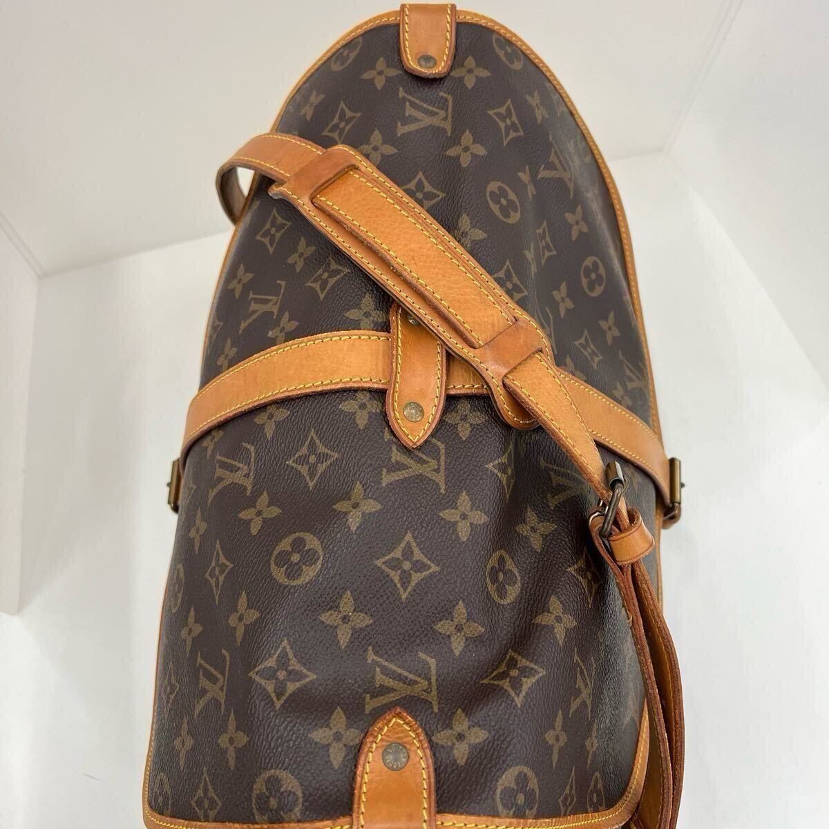 669 LOUIS VUITTON ルイヴィトン モノグラム ショルダーバッグ ソミュール35 GM M42254 バッグ レザー ブラウン レディース メンズ