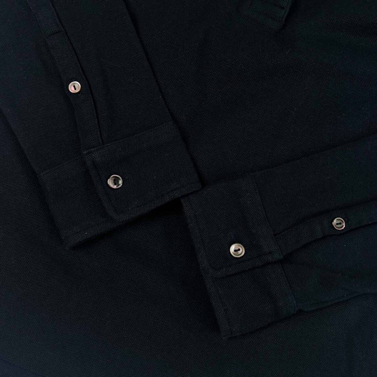 LACOSTE ラコステ ラインストーン 鹿の子 長袖 ポロシャツ 34/ブラック レディース_画像7