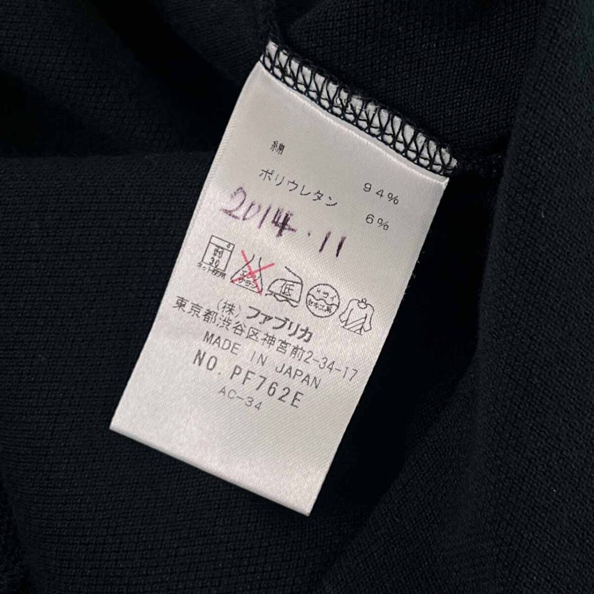 LACOSTE ラコステ ラインストーン 鹿の子 長袖 ポロシャツ 34/ブラック レディース_画像8