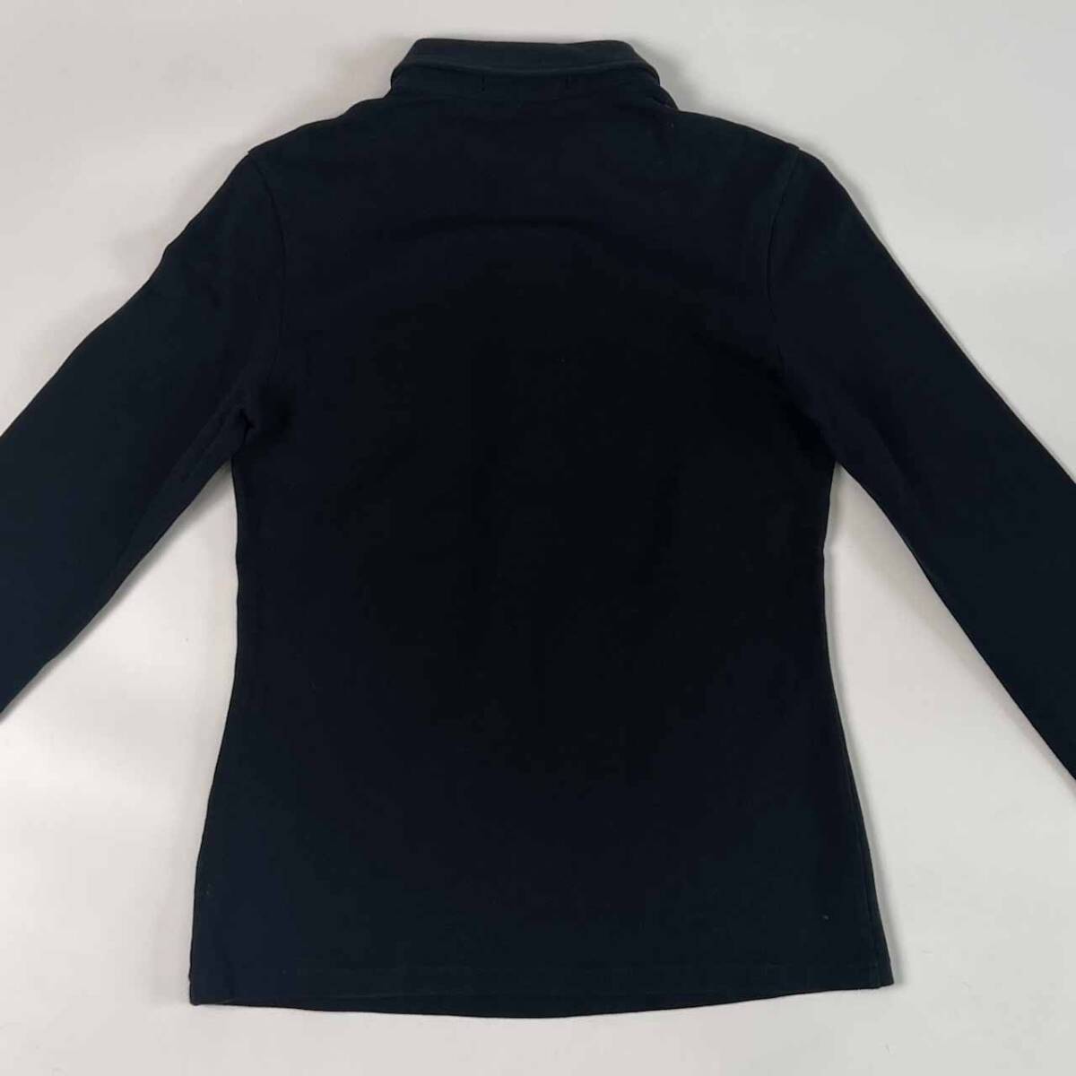 LACOSTE ラコステ ラインストーン 鹿の子 長袖 ポロシャツ 34/ブラック レディース_画像9