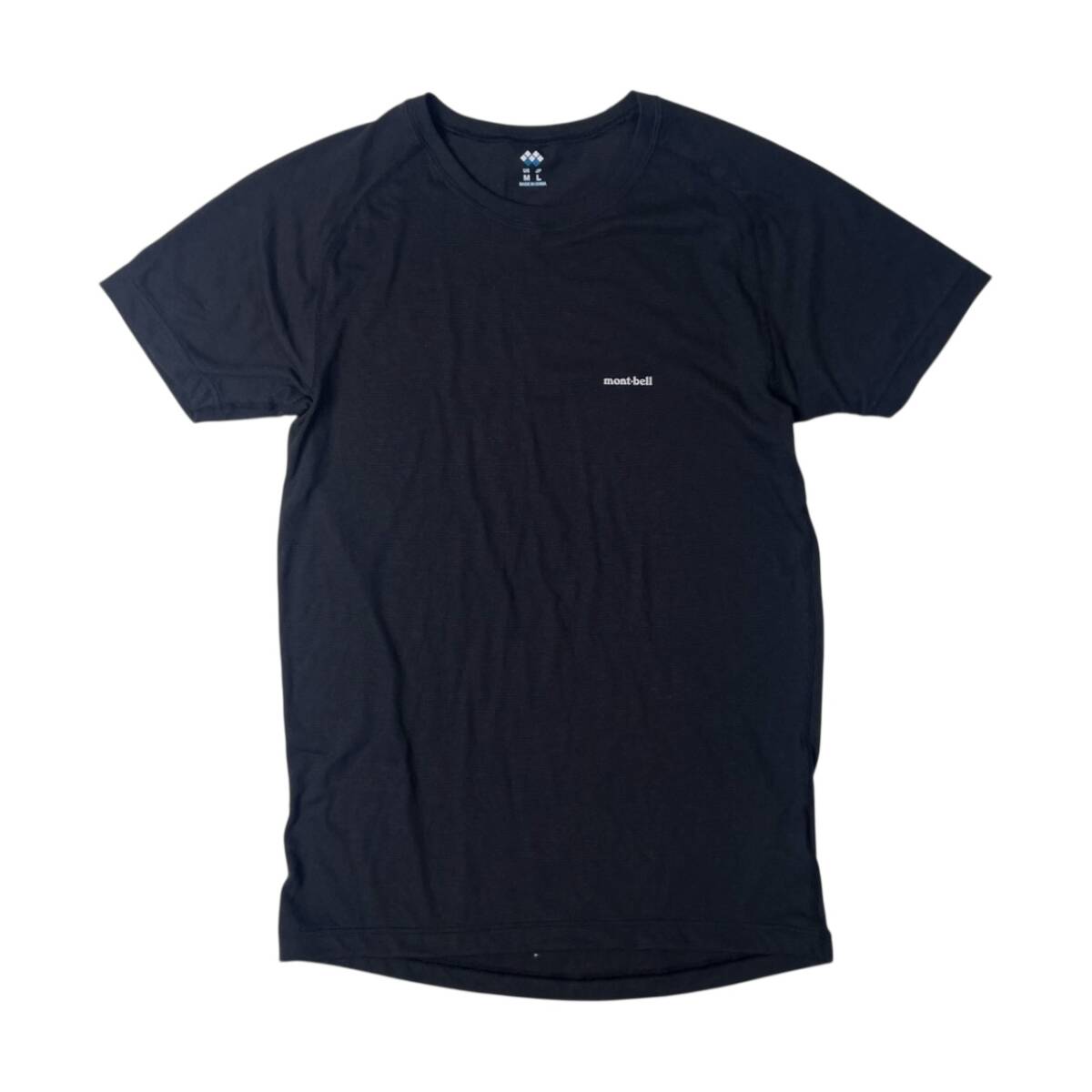 monbell モンベル ロゴプリント 半袖Tシャツ L/ブラック/インナー/アウトドア_画像1