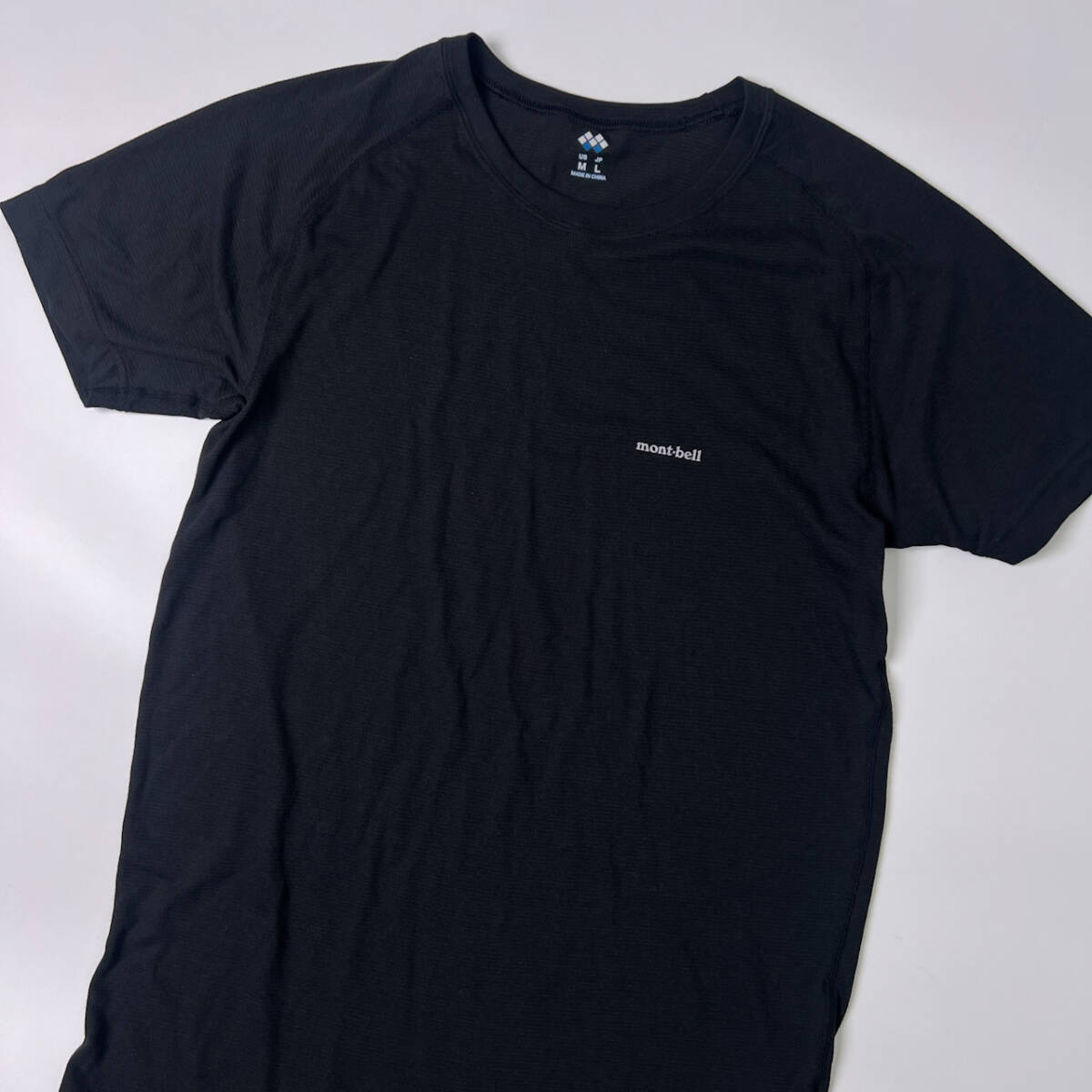 monbell モンベル ロゴプリント 半袖Tシャツ L/ブラック/インナー/アウトドア_画像2