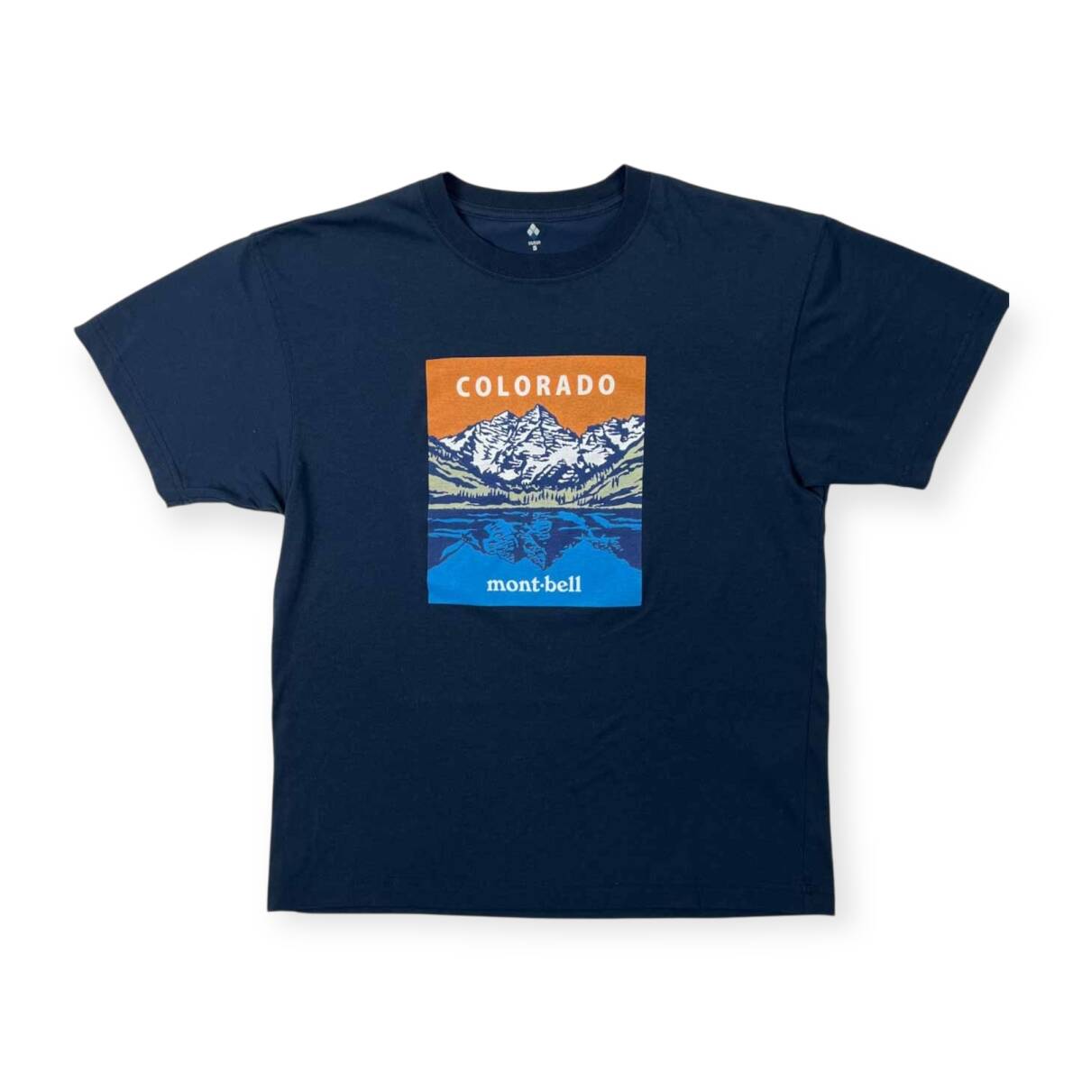 mont-bell モンベル COLORADO プリント ドライ 半袖Tシャツ カットソー サイズ S /ネイビー/アウトドア_画像1