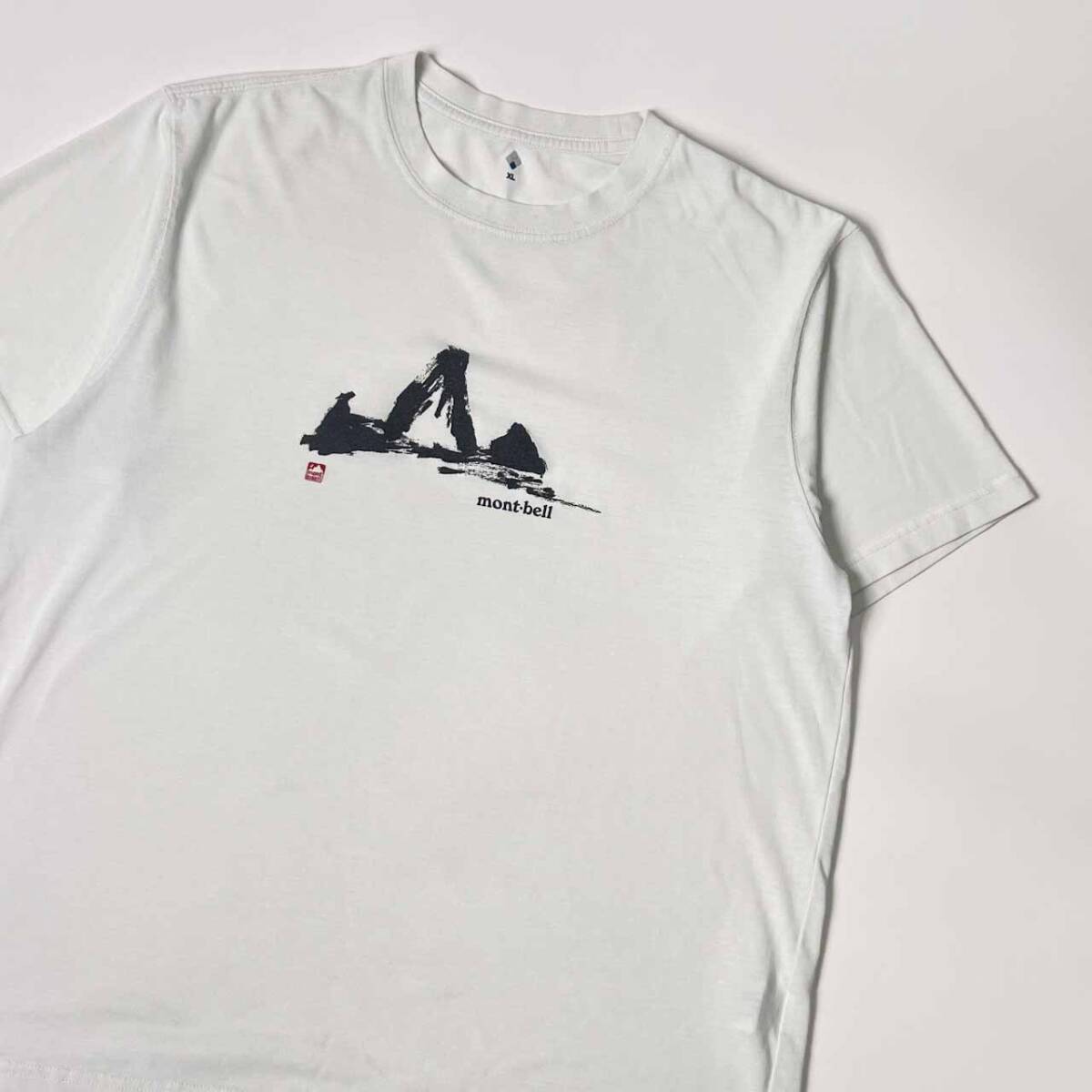 mont-bell モンベル マウンテン 山 デザイン 半袖 Tシャツ XL/ホワイト メンズ #1114145_画像2