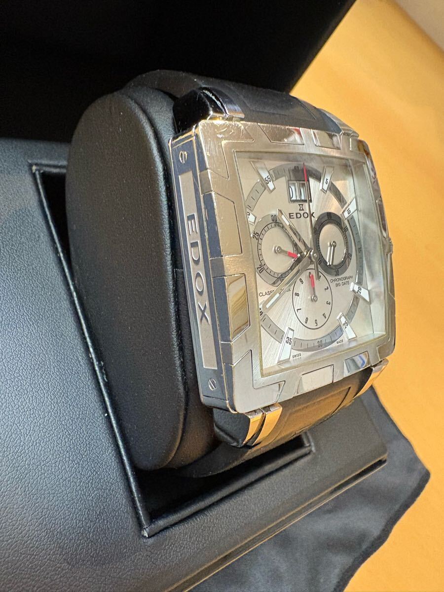 美品】EDOX エドック スクラスロイヤル/10013-3-AINクロノグラフ