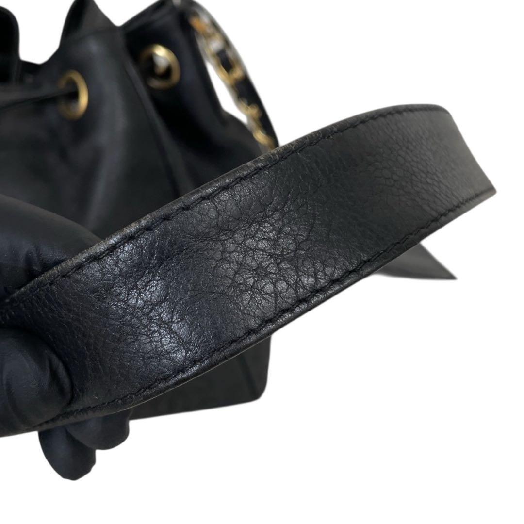 シャネル キャビアスキン 巾着 ワンショルダー ココマーク