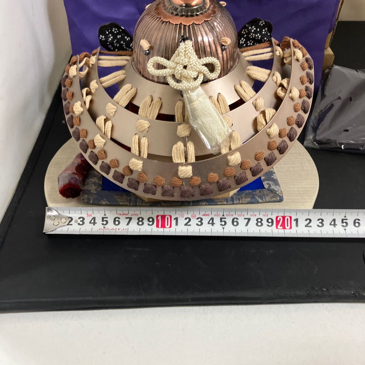 特撰 御兜飾 工房 天祥 置物 レトロ こどもの日 兜飾り 五月人形 兜 金属工芸 工芸品　K5021_画像6