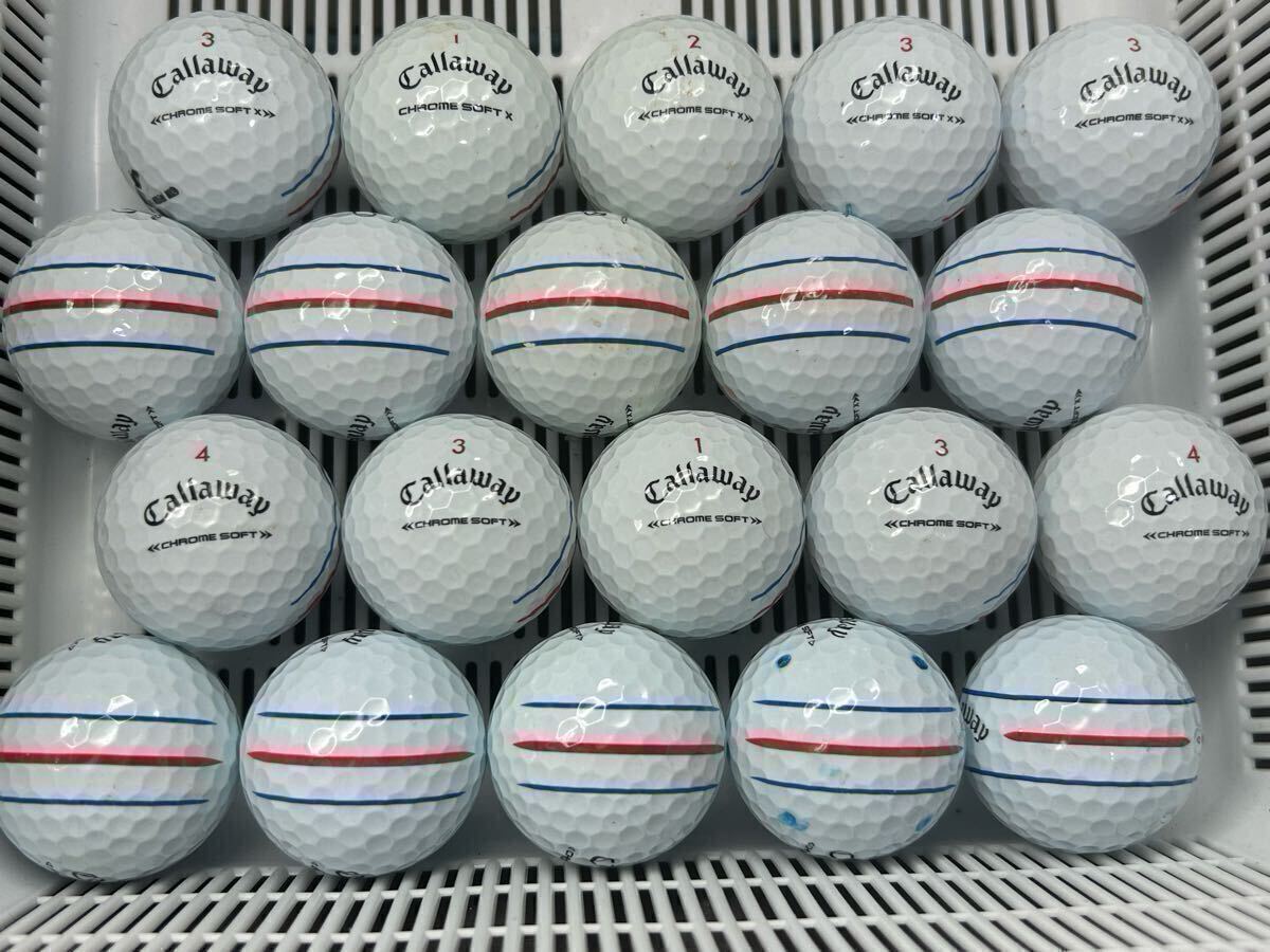 【 クロムソフト/トリプルトラック/傷汚れなし】 20球 Callaway CHROME SOFT 3種混合 ロストボール A?Aマイナス級(jí)