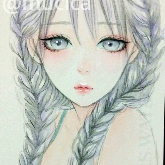 絵画 手描きイラスト 肉筆原画 水彩画 美人画 肉筆原画 水彩画 美人画 絵画 ドローイング 水彩画 オリジナル