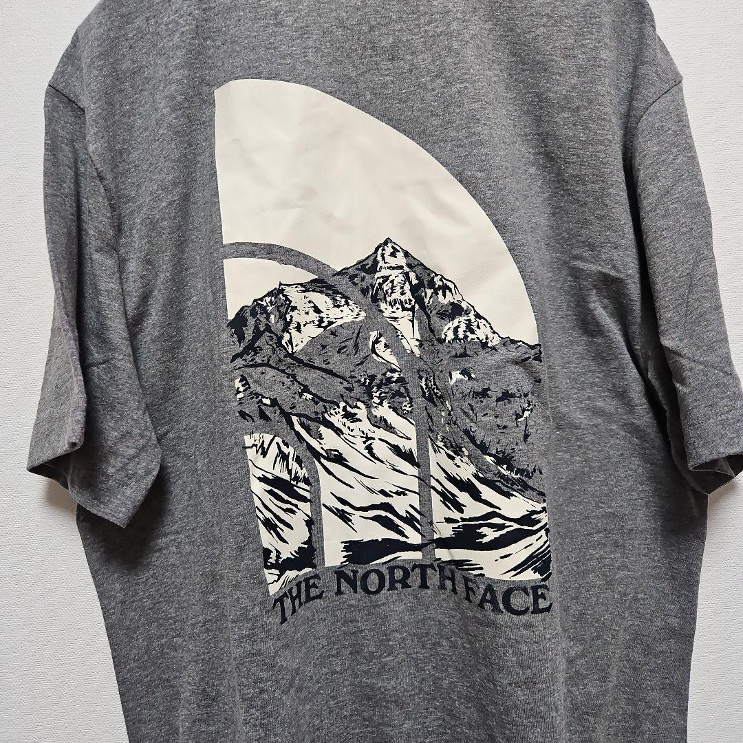 XL アメリカ ノースフェイス Tシャツ ロゴ ハーフドーム 山 グレー　the north face