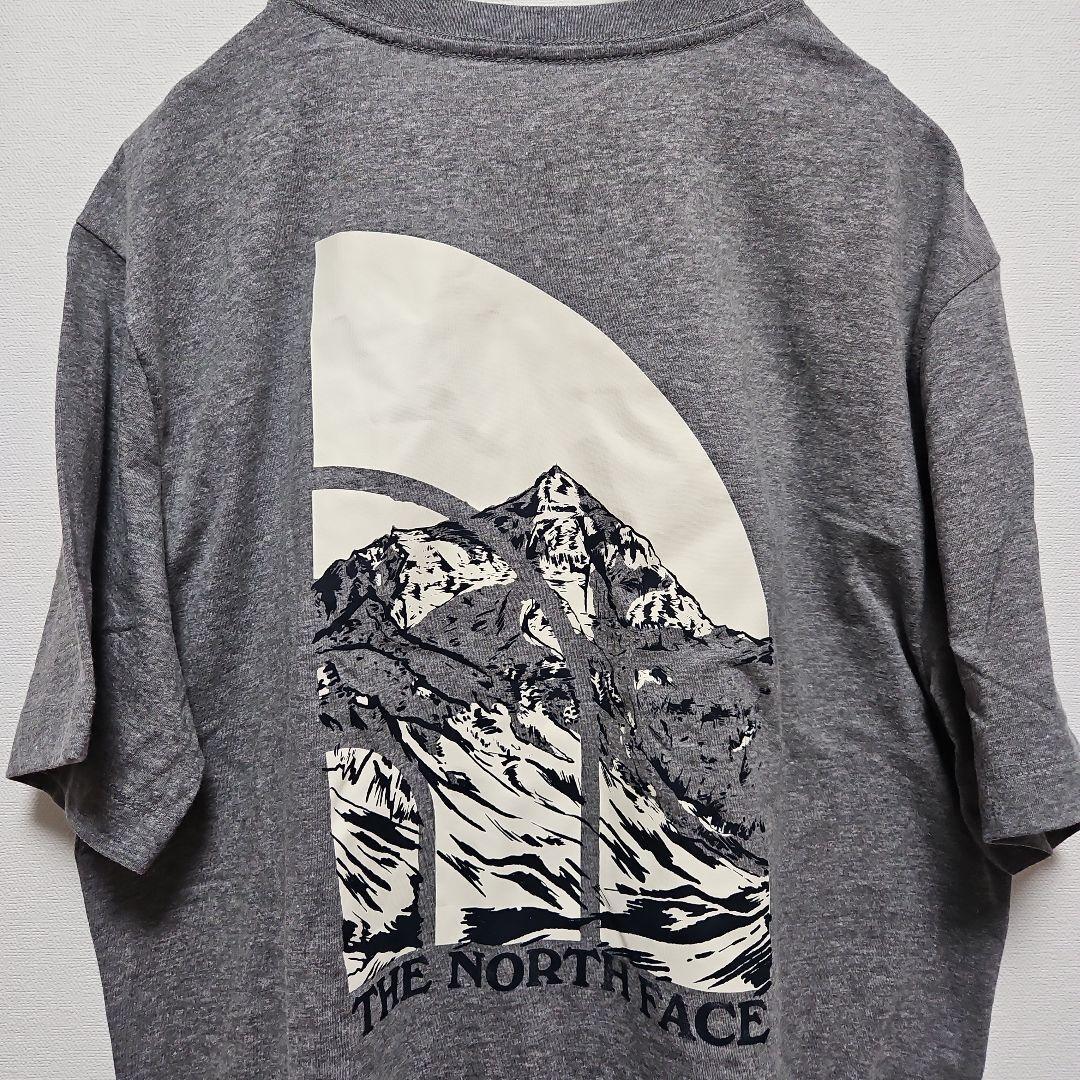 XL アメリカ ノースフェイス Tシャツ ロゴ ハーフドーム 山 グレー　the north face