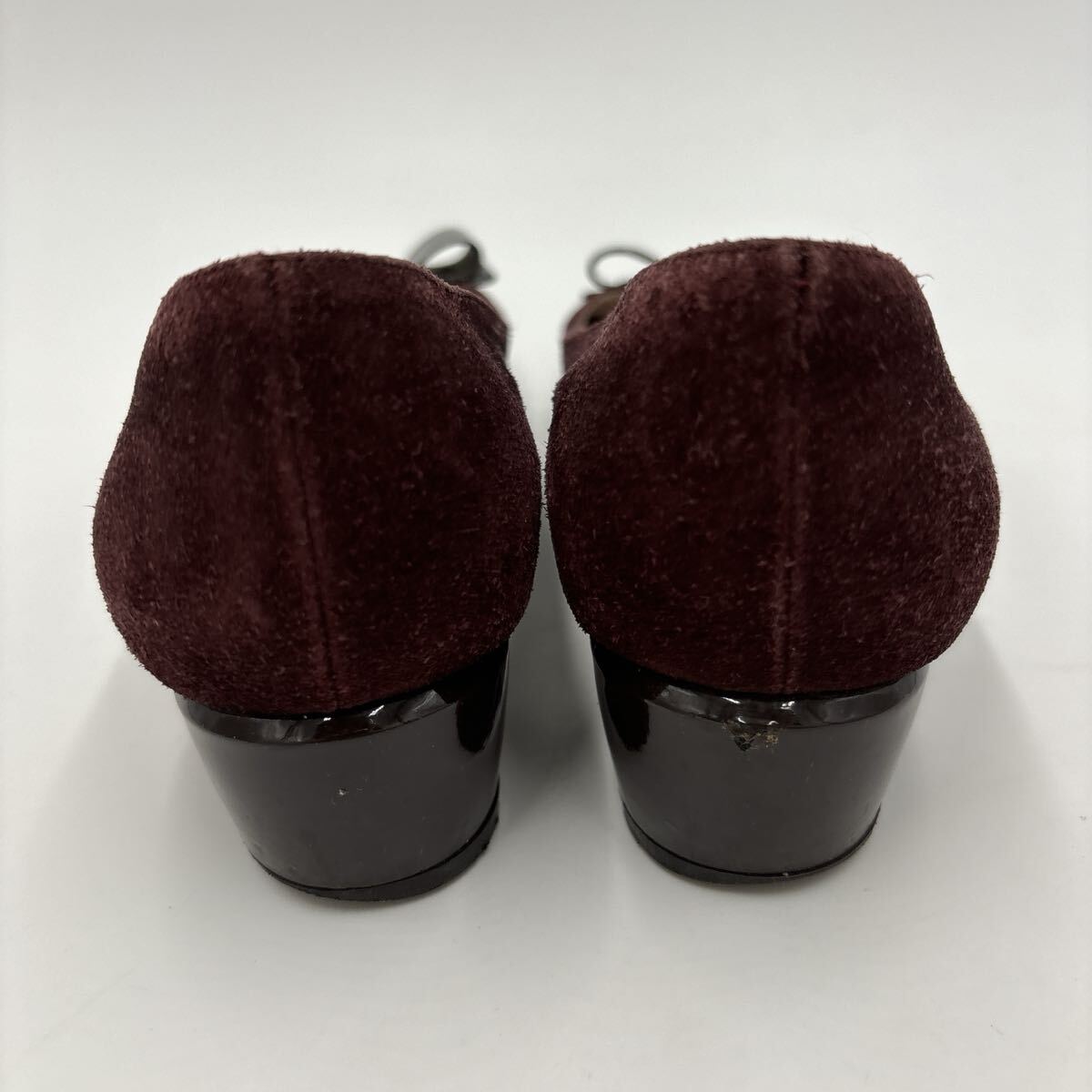 P ＊ イタリア制 '高級(jí)婦人靴' Salvatore Ferragamo サルヴァトーレフェラガモ 本革 ヴァラリボン ヒール / パンプス 7D 24cm レディース