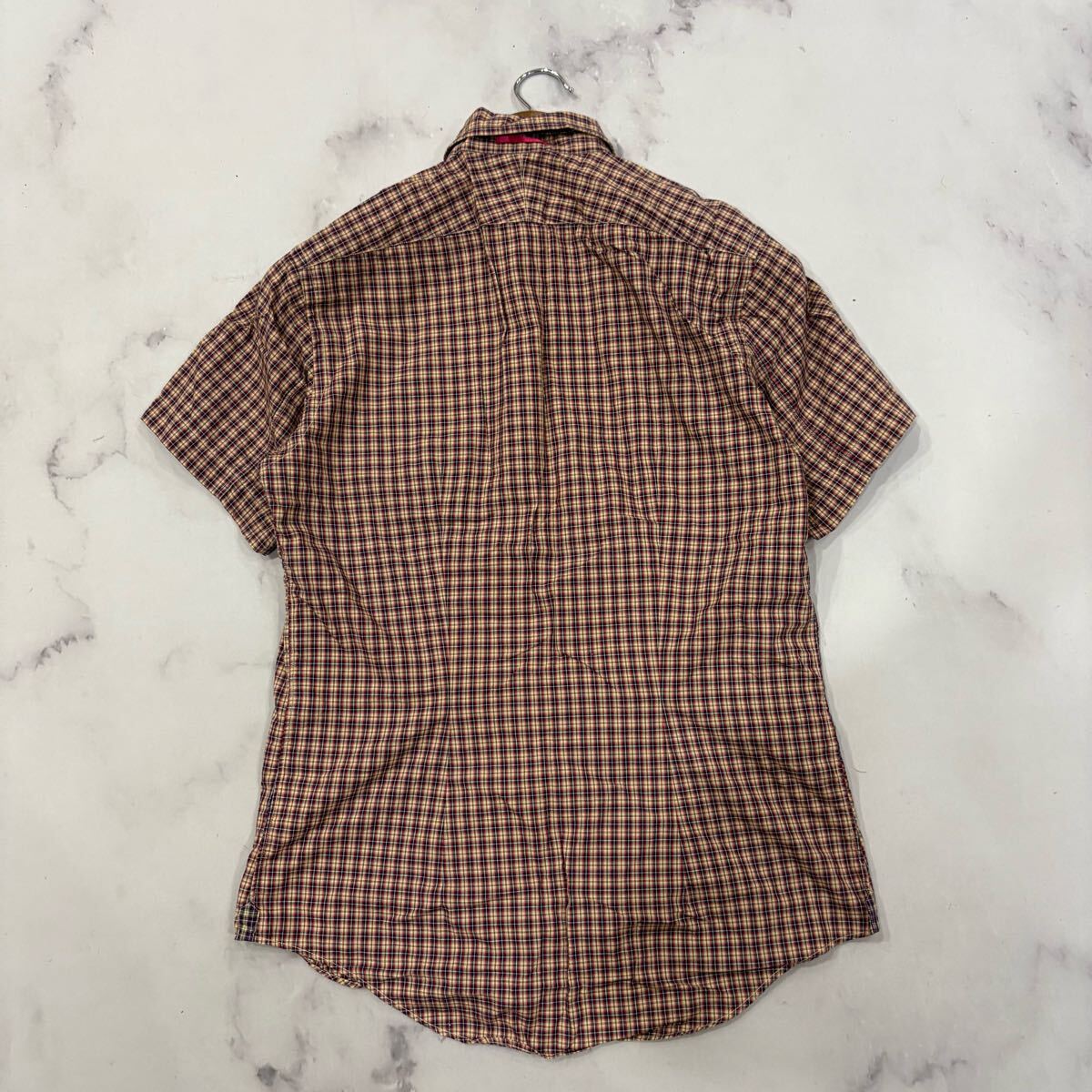 L ■ 日本制 '洗練されたデザイン' PS Paul Smith ポールスミス 半袖 COTTON チェック柄 ボタンシャツ M メンズ 紳士服 トップス 古著 