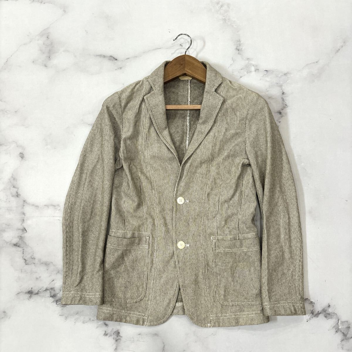 Y ＊ '洗練されたシルエット' UNITED ARROWS ユナイテッドアローズ COTTON ニット テーラードジャケット XS メンズ 紳士服 アウター
