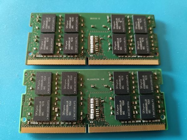 (BIOS確認済み)ノートPC用【SKhynix】 16GB 2Rx8 DDR4 PC4-2666V 16GBx2枚　計32GB No.21