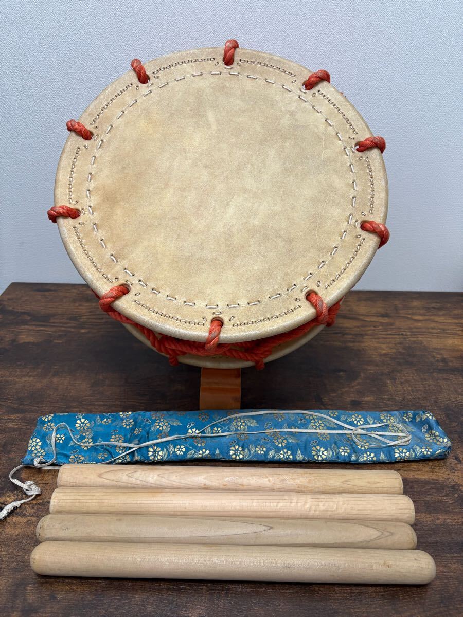 締太鼓 和太鼓 和楽器 打楽器 時代物 締め太鼓 太鼓 台付き バチ