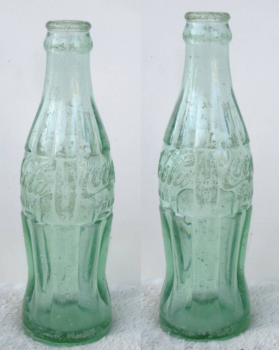 Coca-Cola コカ・コーラ ガラス 空瓶 両面英字 エンボス