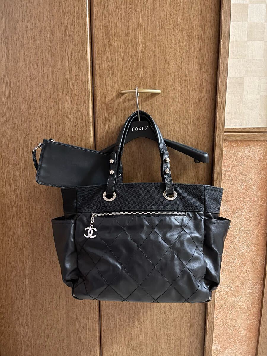 1000円～正規(guī)品 シャネル CHANEL ココマーク パリビアリッツ ポーチ付き シリアルシールあり ヴィンテージ トートバッグ ショルダーバッグ 