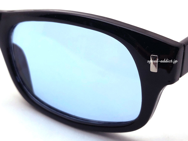STRAIGHT TEMPLE BIKER SHADE BLACK × LIGHT BLUE/バイカーシェードライトブルー水色レンズ青バイク用サングラス眼鏡めがねメガネ_画像6