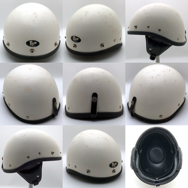 送料無料 BUCO TRAVELER WHITE/ブコトラベラー白ビンテージヘルメットガーディアンプロテクターバンタムスパルタンbellベルshortymchal70s