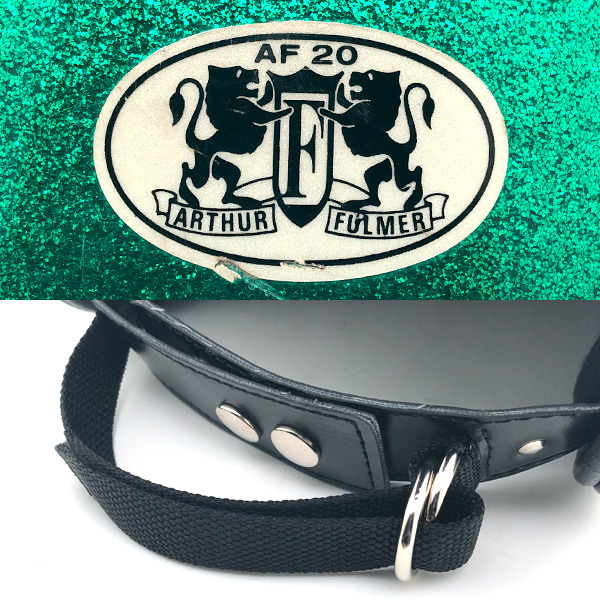 送料無料 60's 初期型 ARTHUR FULMER AF20 EMERALD GREEN METALFLAKE 63cm/アーサーフルマー緑ビンテージヘルメットベル500txbucomachal
