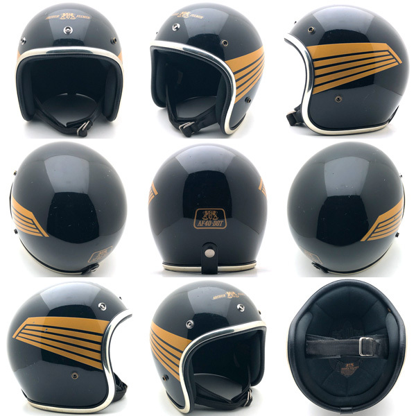 送料無料 6月19日値下 ARTHUR FULMER AF40 FALCON BLACK 58cm/アーサーフルマー鷹黒ブラックビンテージヘルメットショベルヘッドスポーツ