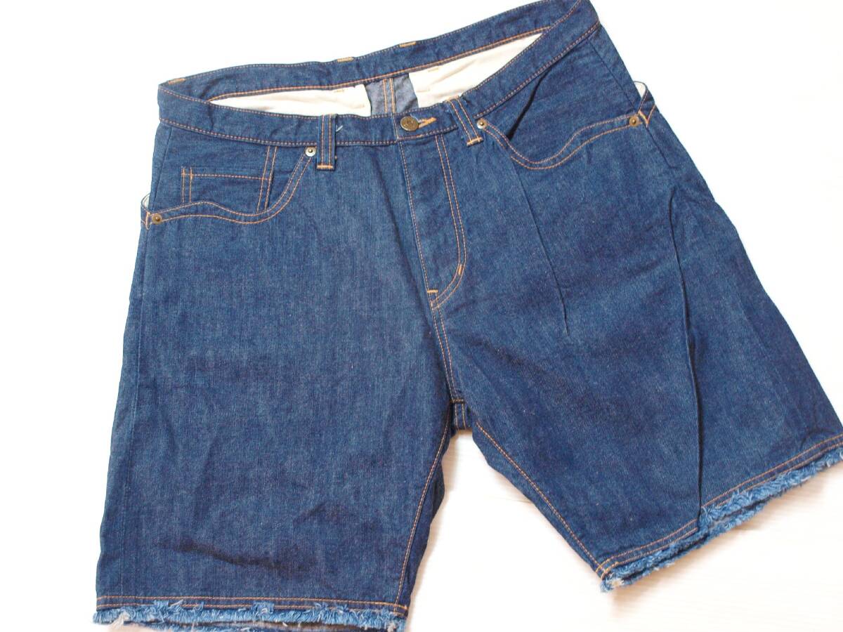 シュプリーム店購入 MOTIVE TOUGH モーティブタフ Denim Short + Stickers デニムショーツ Lサイズ？ + ステッカー6枚 訳有新品 ワングラム