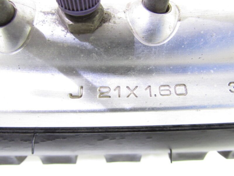 ZEXT KLX250SR LX250E 大人気!! 溝有タイヤ付 純正 フロントホイール 曲りなし 検※ 250SB KLX250 LX250L KDX250 DトラッカーX 154S04