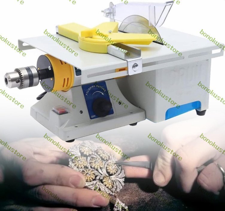 ジュエリーロック研磨バッファマシン、テーブルソージュエリー製作用ジュエリー宝石細工機器木工DIYジュエリー研磨研削盤 220V 電動ポリッシャー