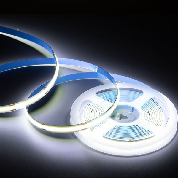 極薄 12V COB 面発光 LED テープライト ホワイト 白 5M 480連/m 8mm カット 色ムラなし 切斷 柔軟 防水 チューブライト DD201