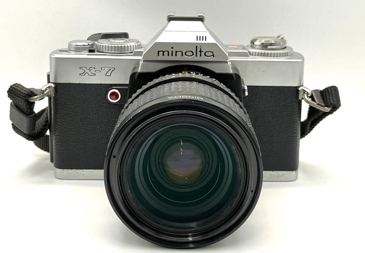 【671】カメラ?ストロボセット MINOLTA X-7 フィルムカメラ 一眼レフ ブラック MD ZOOM ROKKOR 35-70mm F3.5 動作未確認 ジャンク