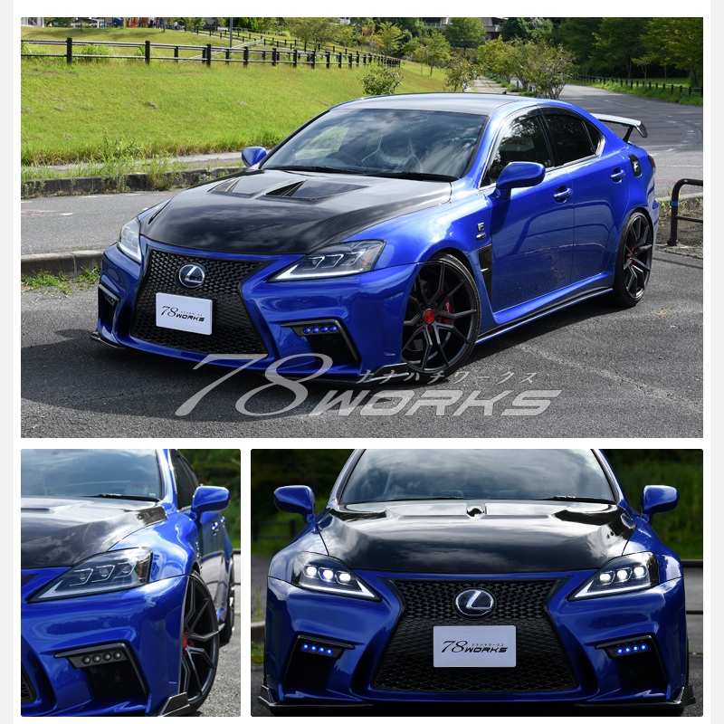 LEXUS IS ISF ISC ３眼 現(xiàn)行ルック フルLED ヘッドライト V4 ブラック 流れるウインカー 前期 后期 GSE20 21 25 LED DRL US VIP 78WORKS