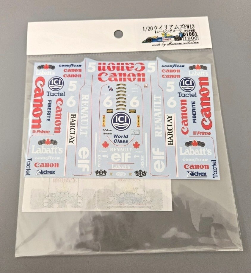  Junk! Mu jiam коллекция 1/20 Williams FW13 переводная картинка Studio 27 Tamiya 