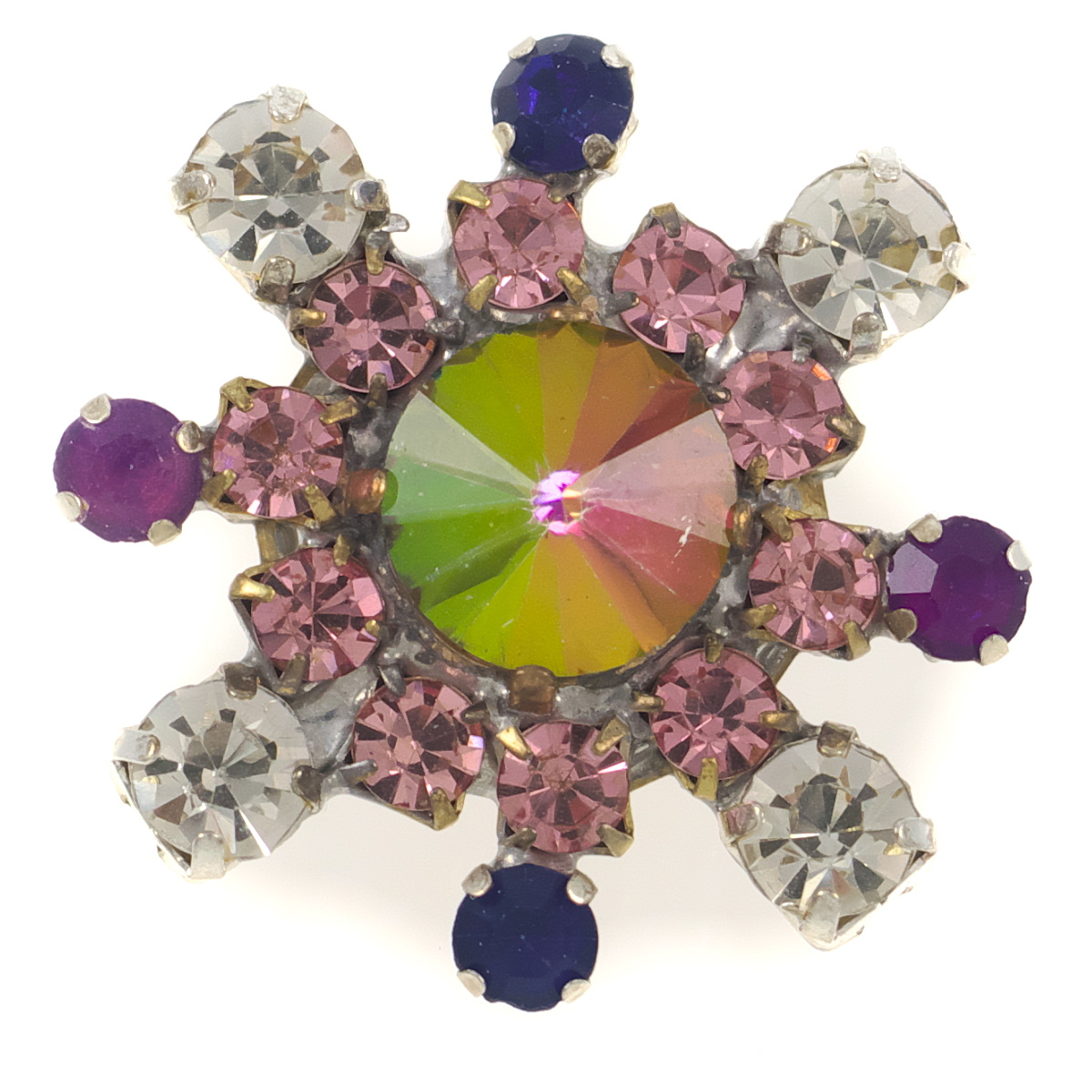 C7568◆ 美しいヴィンテージボタン チェコ産 ガラス ラインストーン ◆ ハンドメイド * 手芸 ◆_画像1