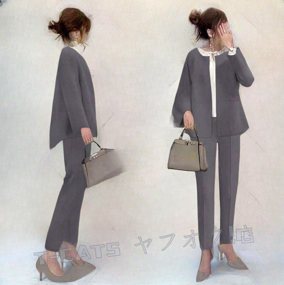 ☆新品卒業(yè)式入學式に?。ˉ靴螗磨供`ツセットアップ ゆったりウエストゴム２點セットベージュ